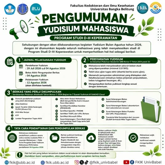 PENGUMUMAN YUDISIUM MAHASISWA