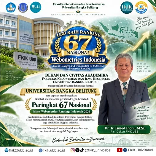 Selamat atas Capaian Universitas Bangka Belitung di Peringkat 67 Nasional Webometrics Ranking Indonesia 2026